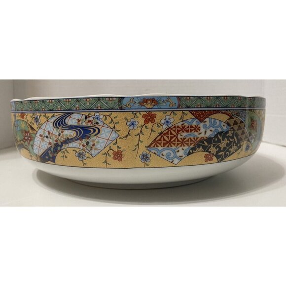 Arita Ware Japan Decorative Serving Bowl 10.25" Deep Plate Porcelain Tableware - Picture 3 of 8